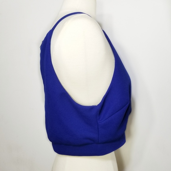 Forever 21 Cobalt Blue Textured Keyhole Halter Lrg - Picture 5 of 7